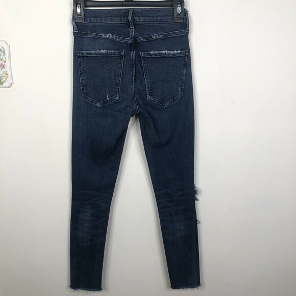 AGOLDE Sophie Skinny High Rise Distressed Ripped Blue Jeans Womens Size 25 - Picture 4 of 8